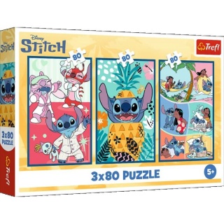 Puzzle 3x80 - Świat Stitcha !!, 3w1, Puzzle