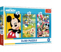 Puzzle 3x80 - Ekipa Myszki Miki !!, 3w1, Puzzle