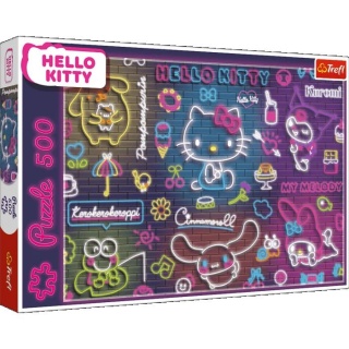 Puzzle 500 - Neon Hello Kitty !!, 500 elementów, Puzzle