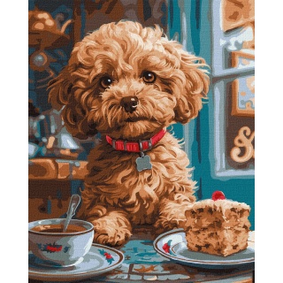 ZESTAW DO MALOW PO NUMERACH MALTIPOO W KAWIARNI, Zestawy kreatywne, Art. kreatywne