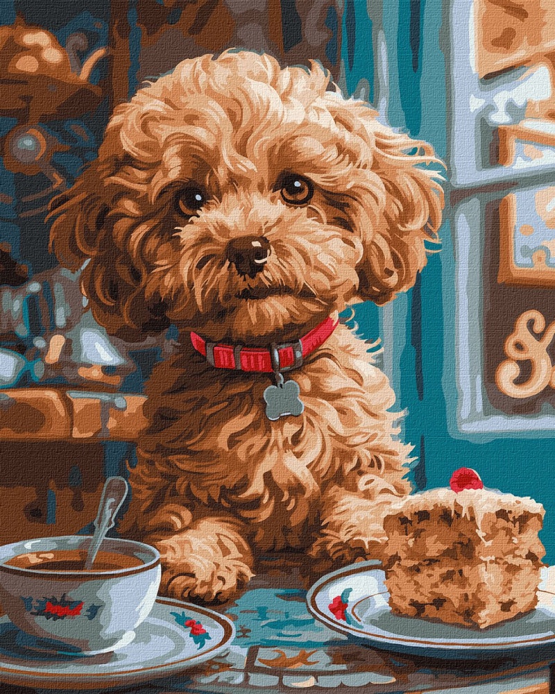 ZESTAW DO MALOW PO NUMERACH MALTIPOO W KAWIARNI, Zestawy kreatywne, Art. kreatywne