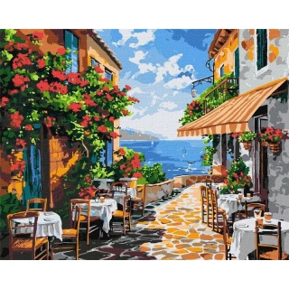 ZESTAW DO MALOW PO NUMERACH CICHY ZAKĄTEK 40X50, Zestawy kreatywne, Art. kreatywne