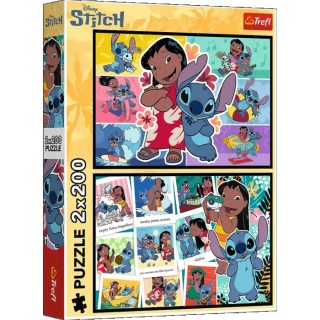 Puzzle 2x200 - Wesołe życie Stitcha !!, 2w1, Puzzle