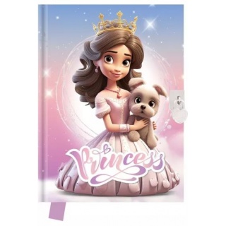 Pamiętnik z kłódką Princess 14x18cm.80k., Pamiętniki, Zeszyty i bloki
