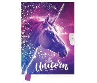 Pamiętnik z kłódką Unicorn 14x18cm.80k., Pamiętniki, Zeszyty i bloki