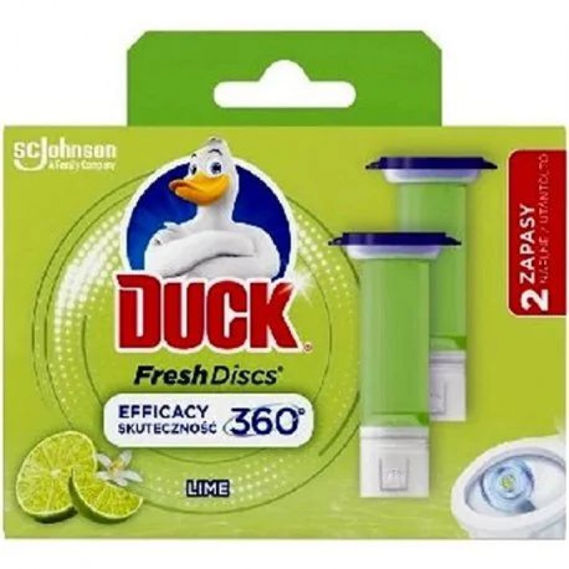 DUCK WC KRĄŻEK ŻELOWY LIME 36ML.ZAPAS 2szt., Kostki i płyny do WC, Art. higieniczne i dozowniki