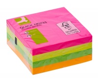 Self-adhesive cube Q-CONNECT, 76x76mm, 1x400 sheets, 4 colours, neon