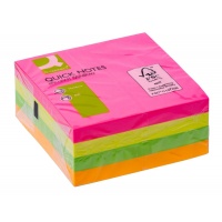 Self-adhesive cube Q-CONNECT, 76x76mm, 1x400 sheets, 4 colours, neon