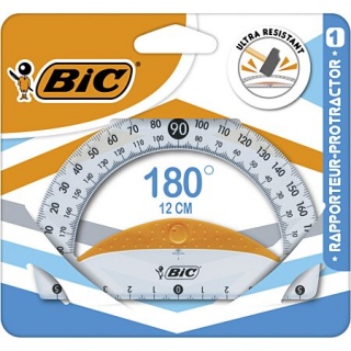 KĄTOMIERZ 180 PROTRACTOR 12cm., Linijki, ekierki, kątomierze, Art. kreślarskie