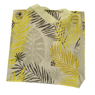 TORBA LAMINOWANA PP LIŚCIE 26x26x12, Torby ozdobne, Art. dekoracyjne i prezentowe