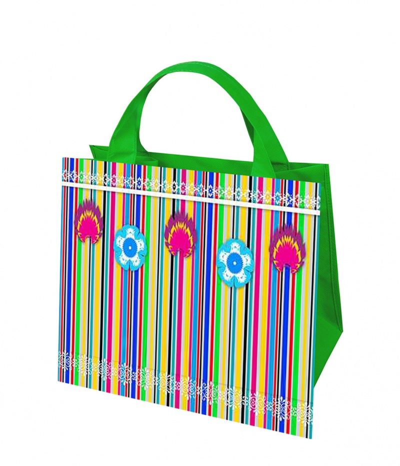 TORBA LAMINOWANA PP KURPIOWSKIE ETNO 26x26x12, Torby ozdobne, Art. dekoracyjne i prezentowe