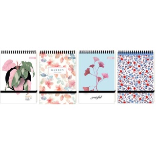 KOŁONOTES A6 96K.KRATKA GUMKA FLOWER, Kołonotatniki, Zeszyty i bloki