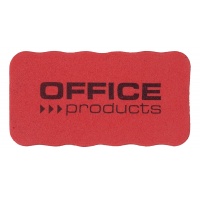 Gąbka magnetyczna OFFICE PRODUCTS, do tablic suchościeralnych, 110x57x20mm, z zawieszką, czerwona, Bloki, magnesy, gąbki, spraye do tablic, Prezentacja