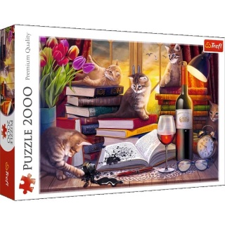 Puzzle 2000 - Koci wieczór !!, 2000 elementów, Puzzle