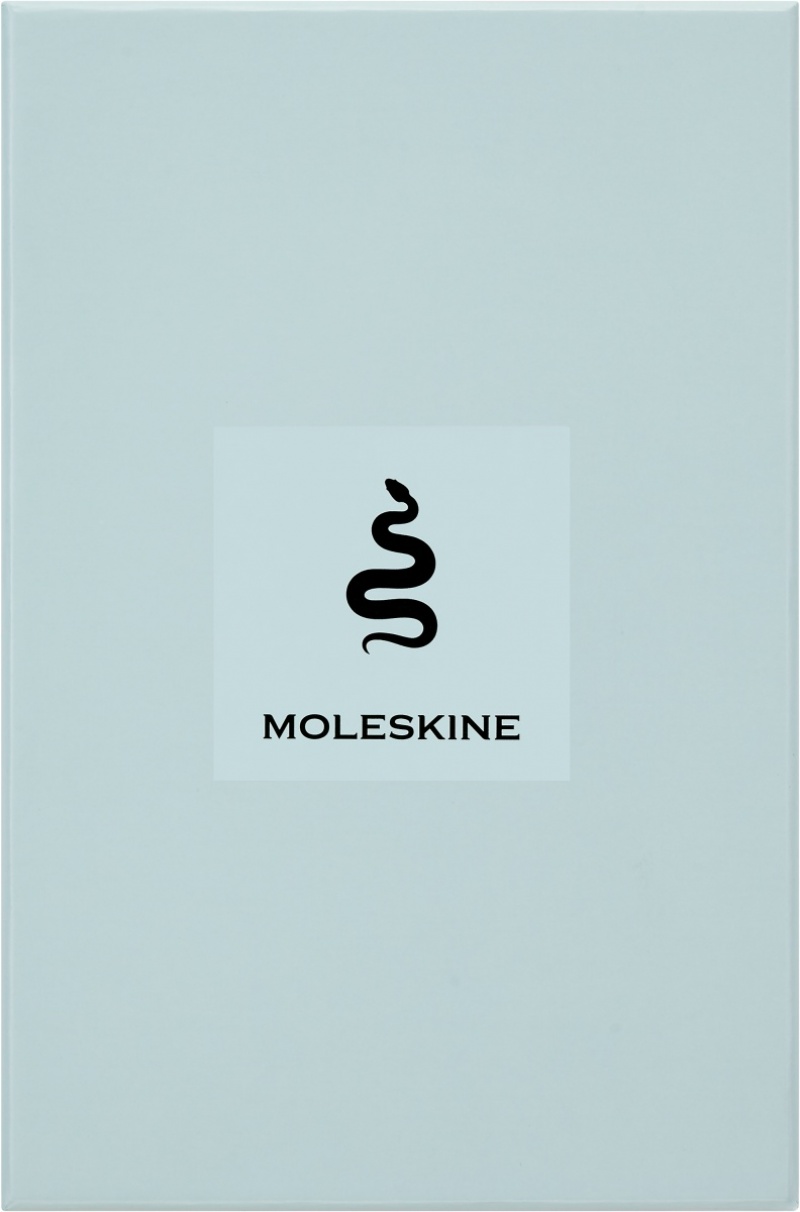 Notebook MOLESKINE Snake 2025, L, synthetic snake skin, lined, 13x21 cm, in box, green