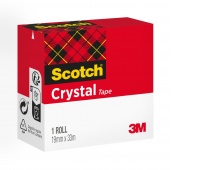 Taśma samoprzylepna SCOTCH® Crystal Clear (600), w pudełku 19mmx33m, transparentna, Taśmy biurowe, Drobne akcesoria biurowe