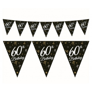 GIRLANDA PAPIER.BEAUTY&CHARM Z FLAGAMI "60" 270CM., Bannery, girlandy, Art. na okazje i przyjęcia