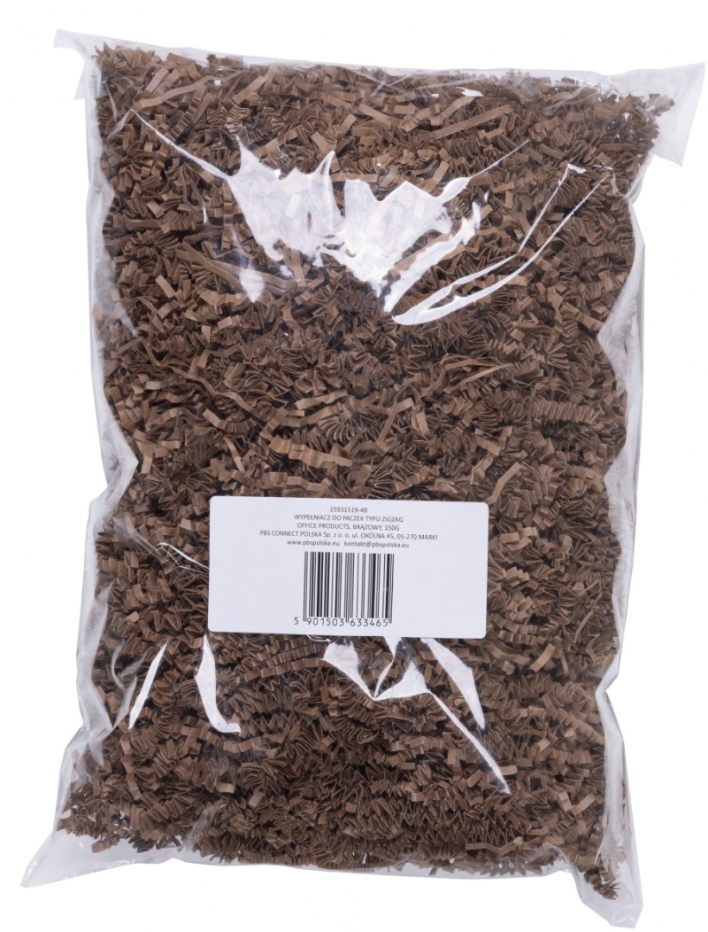 Wypełniacz do paczek OFFICE PRODUCTS, typ zigzag, 150g, brązowy, Wypełniacze, Koperty i akcesoria do wysyłek