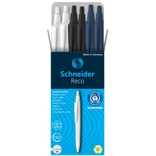 Długopis automatyczny SCHNEIDER Reco, M, box, 6 szt., mix kolorów, Długopisy, Artykuły do pisania i korygowania