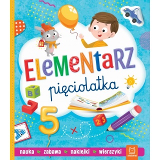 Elementarz pięciolatka. Nauka, zabawa, naklejki,, Edukacyjne, Książeczki