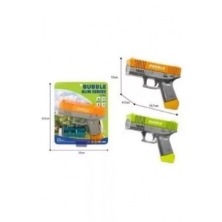 Pistolet na bańki mydlane 6 dysz 18x15x5x5cm+ płyn, Bańki i akcesoria do baniek, Zabawki