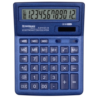 Kalkulator biurowy DONAU TECH, CI-SDC444XRNVE, 12-cyfr. wyświetlacz, wym. 190x143x40 mm, granatowy