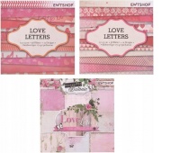 PAPIER Z MOTYWAMI "LOVE LETTERS/ZIMA" 15x15cm./3/, Scrapbooking, Art. kreatywne
