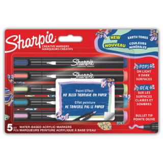 Zestaw Sharpie kreatywne markery AKRYLOWE 5KOL, Markery permanentne, Art. do pisania i korygowania