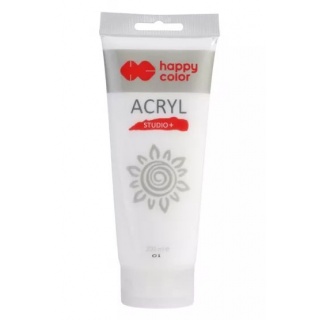 FARBA AKRYLOWA STUDIO 200ML H.COLOR BIEL CYNKOWA, Farby, Plastyka