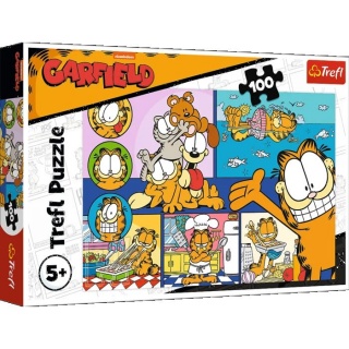 Puzzle 100 - Leniwy Garfield !!, 100 elementów, Puzzle