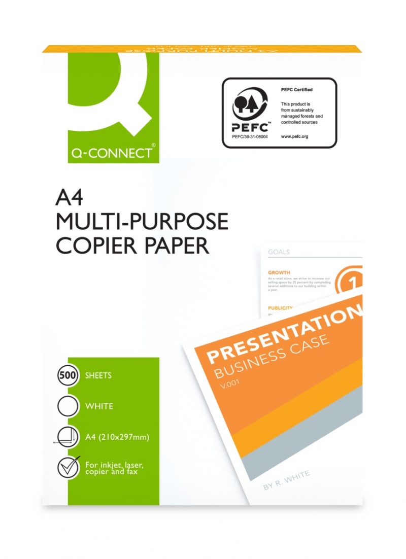 Papier ksero Q-CONNECT, A4, klasa C, 75gsm, 500 ark., Papier do kopiarek, Papier i etykiety