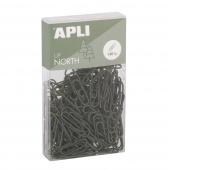 Round clips APLI Up North, 28mm, 140pcs, in box with hang tag, khaki