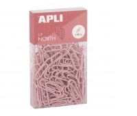 Round clips APLI Up North, 28mm, 140pcs, in box with hang tag, pink