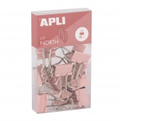 Klipy do dokumentów APLI Up North, 19mm, 15szt, pudełko z zawieszką, różowe, Klipy, Drobne akcesoria biurowe