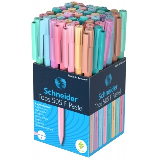 Długopis SCHNEIDER Tops 505, F, 1 szt., mix kolorów pastelowych, Długopisy, Artykuły do pisania i korygowania