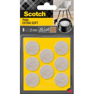 Bardzo miękkie podkładki z wełny SCOTCH, okrągłe, 25mm, 8 szt., beżowe, Podkładki, Wyposażenie biura