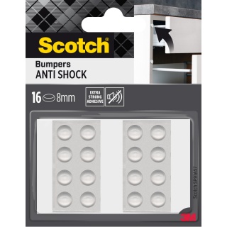 Odbojniki wygłuszające SCOTCH, samoprzylepne, okrągłe, 8mm, 16 szt., przezroczyste, Odbojniki, Wyposażenie biura