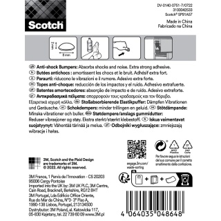 Odbojniki wygłuszające SCOTCH, samoprzylepne, okrągłe, 8mm, 16 szt., przezroczyste, Odbojniki, Wyposażenie biura