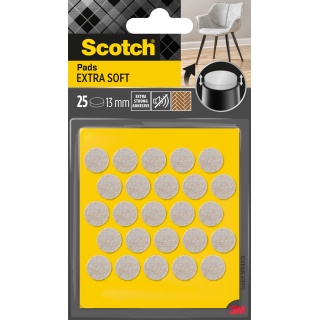 Podkładki przylepne SCOTCH, samoprzylepne, okrągłe, 13mm, 25 szt., beżowe, Podkładki, Wyposażenie biura