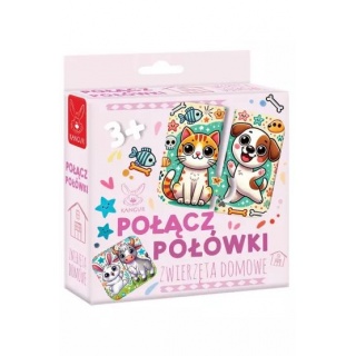 POŁĄCZ POŁÓWKI ZWIERZĘTA DOMOWE 3+, Towarzyskie, Gry