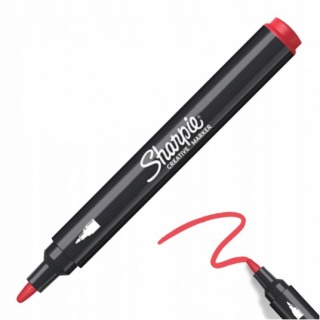 SHARPIE MARKER AKRYL RED OS TK6 GL, Markery permanentne, Art. do pisania i korygowania