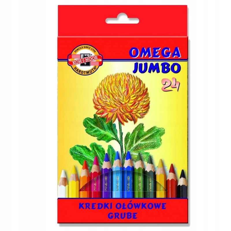 KIN KREDKI OMEGA JUMBO 3384/1 24 KOLORY, Kredki ołówkowe, Plastyka