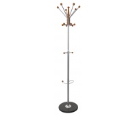 Wieszak na ubrania OFFICE PRODUCTS Goteborg, stojący, uch. na parasol, srebrny, Wieszaki, Wyposażenie biura