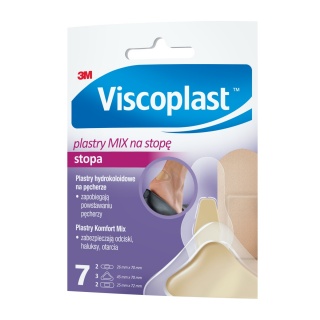 Plastry na stopę VISCOPLAST Mix, 3 rozmiary, kopertka, 7szt., Plastry, apteczki, Artykuły higieniczne i dozowniki