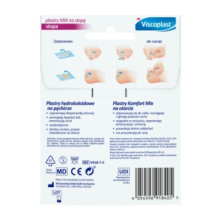 Plastry na stopę VISCOPLAST Mix, 3 rozmiary, kopertka, 7szt., Plastry, apteczki, Artykuły higieniczne i dozowniki
