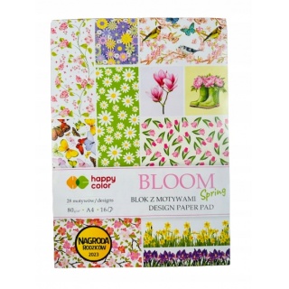 BLOK Z MOTYWAMI BLOOM SPRING A4 16ark.28 MOTYW.HC, Scrapbooking, Art. kreatywne
