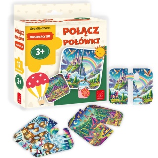 POŁĄCZ POŁÓWKI OBSERWACYJNE 3+, Edukacyjne, Gry