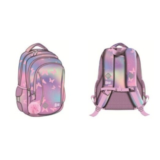 PLECAK 3-KOM.STRIGHT BP-26 PINK BUTTERFLIES mkmp, Plecaki, Tekstylia