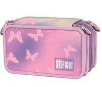 PIÓRNIK POTR.Z WYP.STRIGHT PC-05 PINKBUTTERF.mkmp, Piórniki, Tekstylia