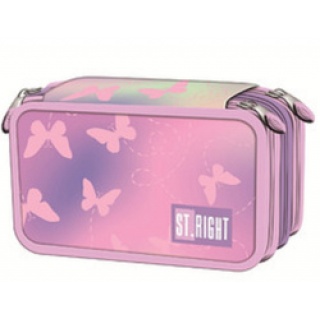 PIÓRNIK POTR.Z WYP.STRIGHT PC-05 PINKBUTTERF.mkmp, Piórniki, Tekstylia